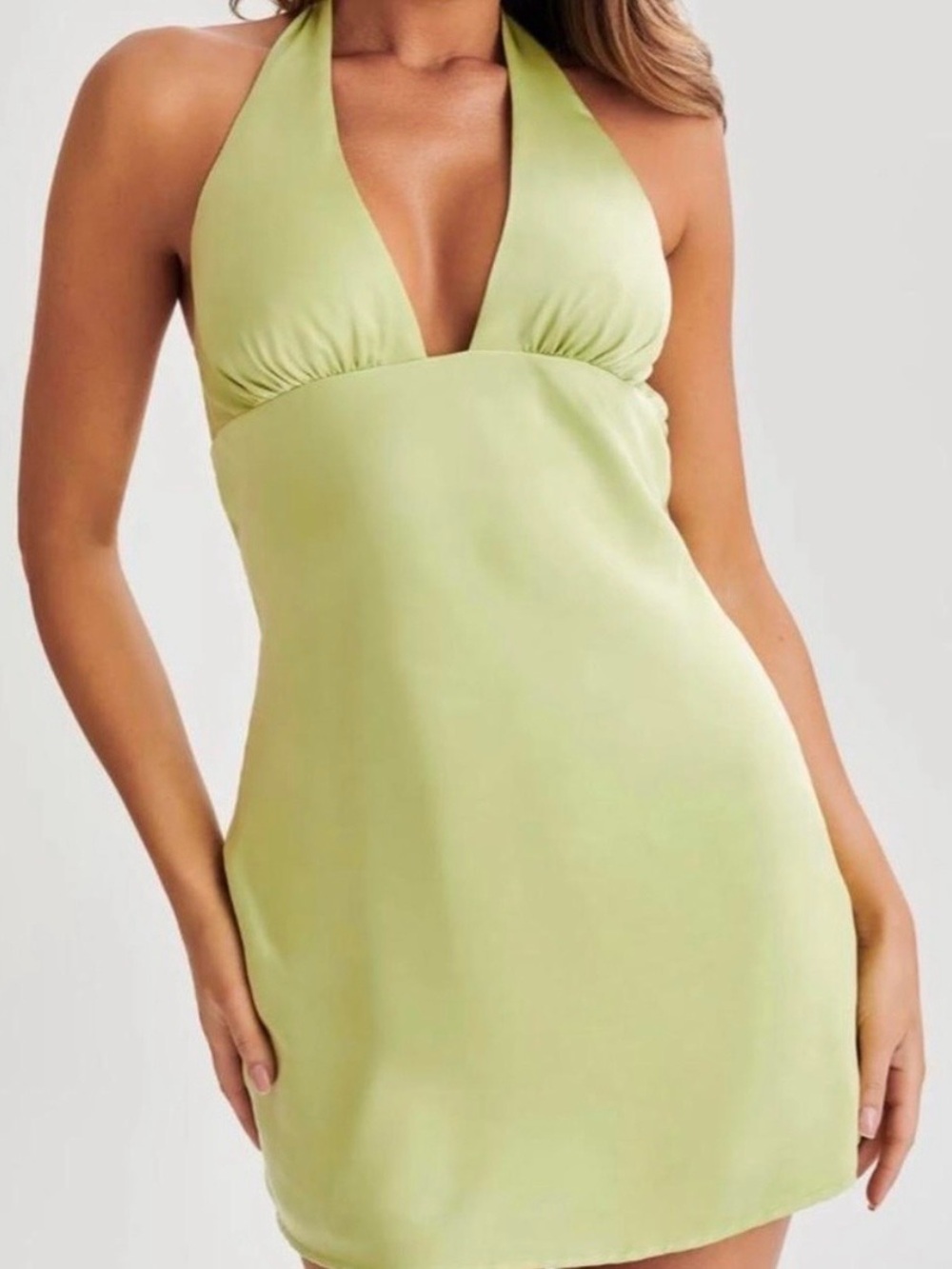 NWT Meshki Aimee Halter Mini Dress Apple